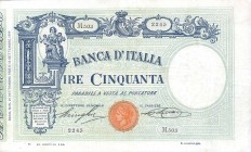 CARTAMONETA - BANCA d'ITALIA - Vittorio Emanuele III (1900-1943) - 50 Lire - Barbetti con matrice 21/09/1925 Alfa 157; Lireuro 3/43 Stringher/Sacchi L...