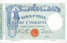 CARTAMONETA - BANCA d'ITALIA - Vittorio Emanuele III (1900-1943) - 50 Lire - Barbetti con matrice 24/08/1914 Alfa 128; Lireuro 3/15 R Stringher/Sacchi...