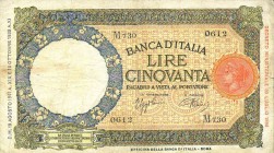 CARTAMONETA - BANCA d'ITALIA - Vittorio Emanuele III (1900-1943) - 50 Lire - Lupa 19/08/1941 - II° Tipo (biglietto più piccolo) Alfa 247; Lireuro 7A R...
