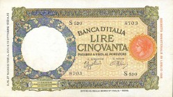 CARTAMONETA - BANCA d'ITALIA - Vittorio Emanuele III (1900-1943) - 50 Lire - Lupa 27/05/1939 - I° Tipo Alfa 240; Lireuro 6K Azzolini/Urbini
FDS