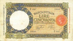 CARTAMONETA - BANCA d'ITALIA - Vittorio Emanuele III (1900-1943) - 50 Lire - Lupa 27/08/1937 - I° Tipo Alfa 236; Lireuro 6G Azzolini/Urbini
BB+