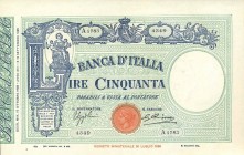 CARTAMONETA - BANCA d'ITALIA - Vittorio Emanuele III (1900-1943) - 50 Lire - Fascetto con matrice 16/10/1935 Alfa 194; Lireuro 5/30 Azzolini/Cima Pieg...