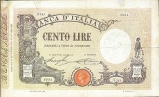 CARTAMONETA - BANCA d'ITALIA - Vittorio Emanuele III (1900-1943) - 100 Lire - Barbetti con matrice 21/09/1925 Alfa 327; Lireuro 15/55 Stringher/Sacchi...