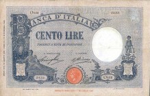 CARTAMONETA - BANCA d'ITALIA - Vittorio Emanuele III (1900-1943) - 100 Lire - Barbetti 12/08/1929 - Fascio tipo Azzurrino Alfa 359; Lireuro 18E R Stri...