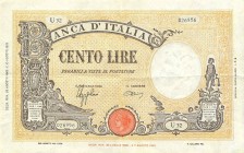 CARTAMONETA - BANCA d'ITALIA - Vittorio Emanuele III (1900-1943) - 100 Lire - Barbetti 23/08/1943 - B.I. Alfa 374; Lireuro 22A Azzolini/Urbini Pieghe...