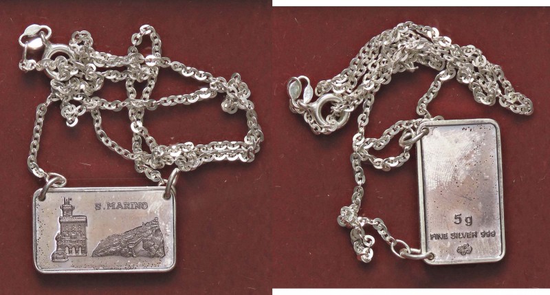 VARIE - Argenti Collanina con pendaglio di San Marino, gr. 7,10
Ottimo