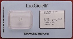VARIE - Pietre preziose Diamante in confezione e con certificato LuxGioielli, ct 0,17
Ottimo