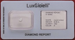 VARIE - Pietre preziose Diamante in confezione e con certificato LuxGioielli, ct 0,18
Ottimo