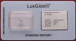 VARIE - Pietre preziose Diamante in confezione e con certificato LuxGioielli, ct 0,19
Ottimo