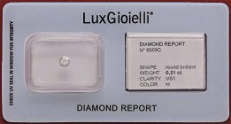 VARIE - Pietre preziose Diamante in confezione e con certificato LuxGioielli, ct 0,21
Ottimo