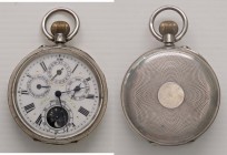 VARIE - Orologi da taschino A carica con calendario e fasi lunari, in AG935, mm 50
Ottimo