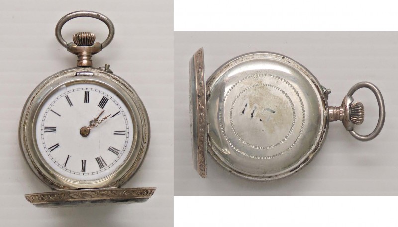 VARIE - Orologi da taschino A carica, in AG800, mm 31, vetro rotto
Buono