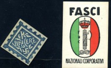 VARIE - Epoca fascista Lotto di 2 oggetti in carta
Ottimo