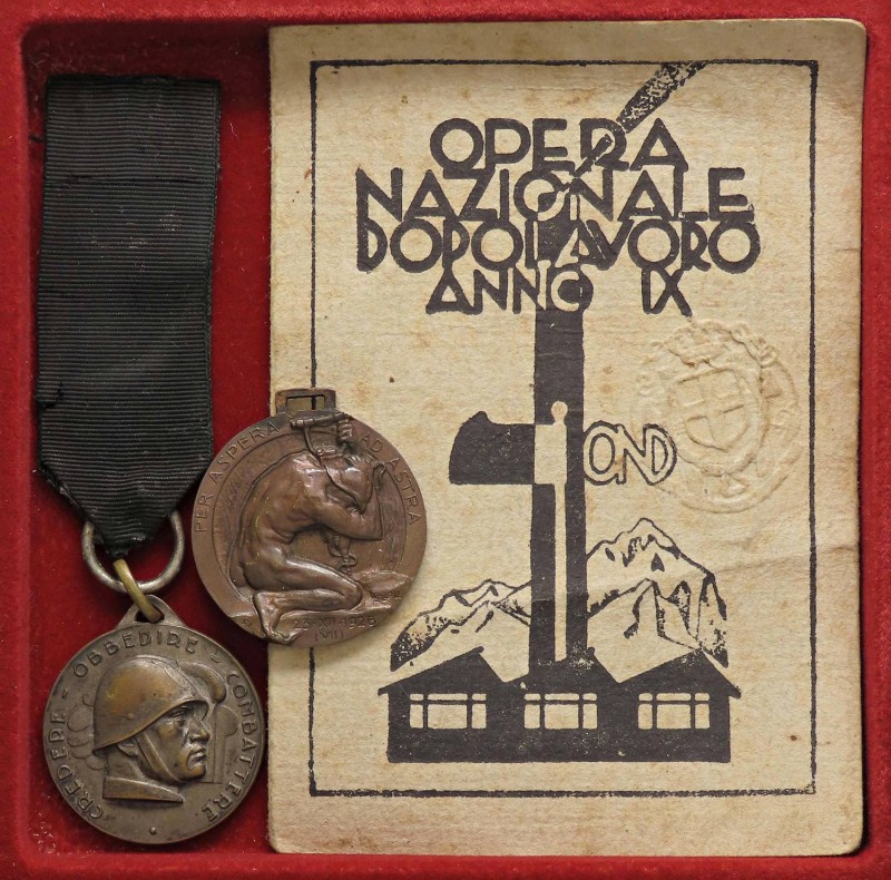 VARIE - Epoca fascista Tessera nominativa del 1931 e 2 medaglie
Buono