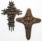 VARIE - Articoli religiosi Lotto di 2 croci in AE mm 11x9 e 7,5x9
Ottimo