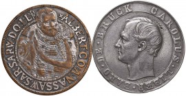 LOTTI - Medaglie Estere VARIE - Placchetta di Carolus Liber Bruck (mm 63) e medaglia Lotto di 2 oggetti
med. BB