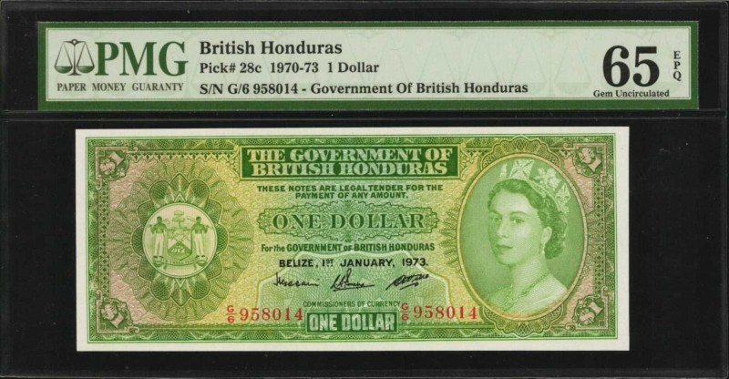 BRITISH HONDURAS. Government of British Honduras. 1 Dollar, 1970-73. P-28c. PMG ...