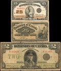 CANADA. Dominion of Canada. 25 Cents & 2 Dollars, 1900 & 1923. P-9b, 11c & 34. Fine to Very Fine.

3 pieces in lot. Included are P-9b 25 Cents, P-11...