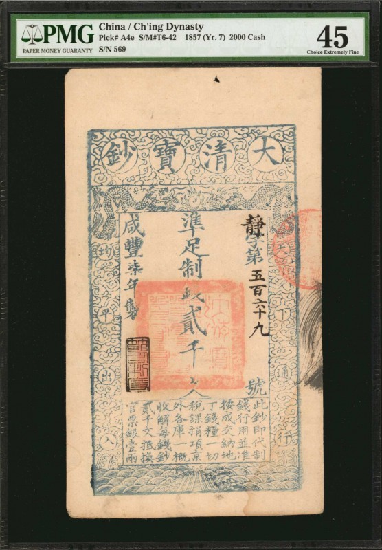 CHINA--EMPIRE. Ch'ing Dynasty. 2000 Cash, 1857 (YR. 7). P-A4e. PMG Choice Extrem...