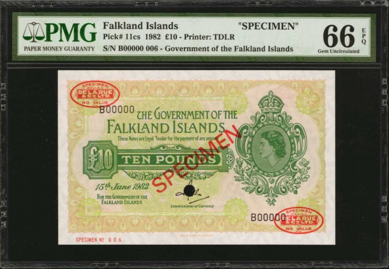 FALKLAND ISLANDS. Government of the Falkland Islands. 10 Pounds, 1982. P-11cs. S...