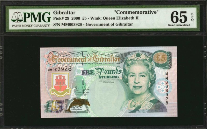 GIBRALTAR. Government of Gibraltar. 5 Pounds, 2000. P-29. Commemorative. PMG Gem...