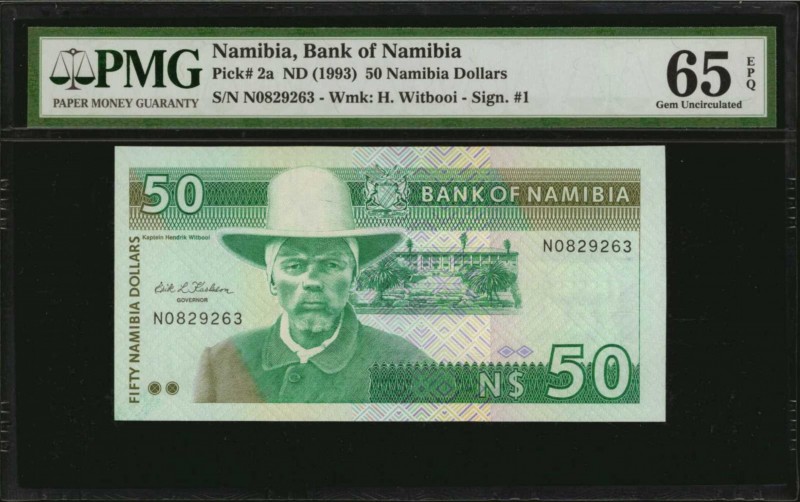 NAMIBIA. Bank of Namibia. 50 Namibia Dollars, ND (1993). P-2a. PMG Gem Uncircula...