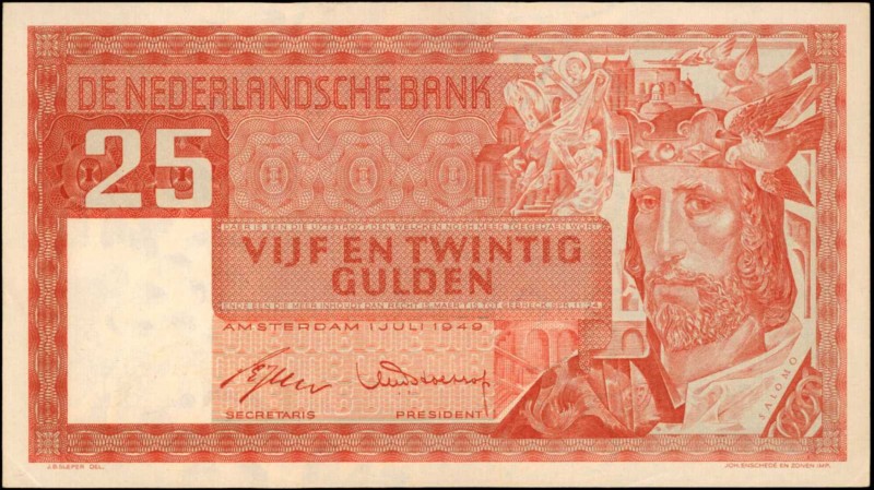 NETHERLANDS. Nederlandsche Bank. 25 Gulden, 1949. P-84. Extremely Fine.

Wonde...