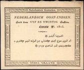 NETHERLANDS INDIES. Government of Netherlands East India. 25 Gulden, 1815. P-4r. Remainder. About Uncirculated.

Highly rare large size REMAINDER wi...