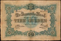 NETHERLANDS INDIES. Javasche Bank. 10 Gulden, 1920. P-53b. Fine.

Large size, early Dutch colonial type with legal text in four language 'Dutch, Jav...