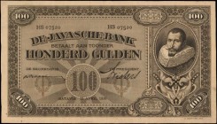 NETHERLANDS INDIES. Javasche Bank. 100 Gulden, 1930. P-73c. Extremely Fine.

Outstanding large size notes with portrait of J. P. Coen at right on fa...