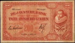 NETHERLANDS INDIES. Javasche Bank. 200 Gulden, 1926. P-74b. Very Fine.

A tougher denomination. This example with the second issued date of the seri...