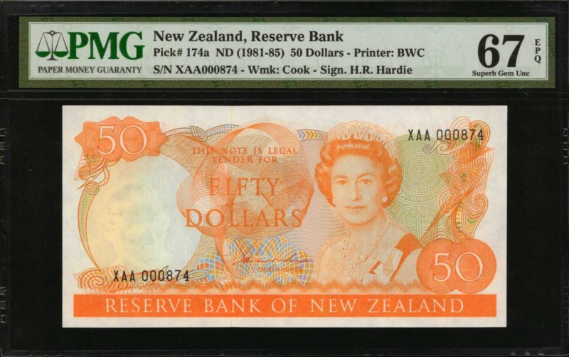 NEW ZEALAND. Reserve Bank. 50 Dollars, ND (1981-85). P-174a. PMG Superb Gem Unci...