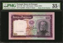 PORTUGAL. Banco de Portugal. 100 Escudos, 1961. P-165. Radar Serial Number. PMG Choice Very Fine 35 EPQ.

A radar serial number of "CLQ15651" is fou...