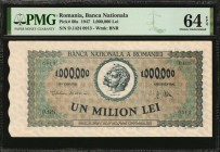 ROMANIA. Banca Nationala. 1,000,000 Lei, 1947. P-60a. PMG Choice Uncirculated 64 EPQ.

A nearly Gem example of this high denomination Romanian note,...