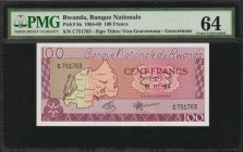 RWANDA. Banque Nationale. 50 & 100 Francs, 1964-76. P-7c & 8a. PMG Choice Uncirculated 64 & Gem Uncirculated 66 EPQ.

2 pieces in lot. Included is P...