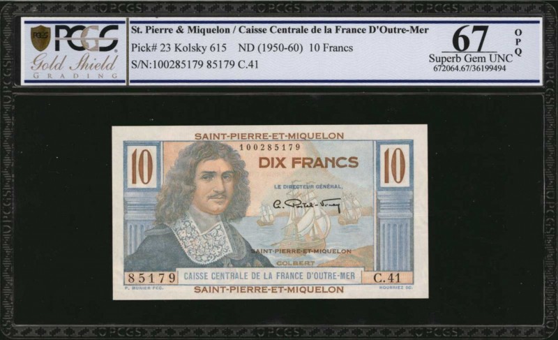 SAINT PIERRE & MIQUELON. Caisse Centrale de la France D'Outre-Mer. 10 Francs, ND...