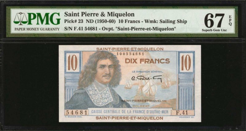 SAINT PIERRE & MIQUELON. Caisse Centrale de la France D'Outre-Mer. 10 Francs, ND...