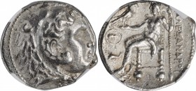 MACEDON. Kingdom of Macedon. Demetrios Poliorketes, 306-283 B.C. AR Tetradrachm (17.17 gms), Tyre Mint, ca. 301/0-295/4 B.C. NGC Ch EF, Strike: 4/5 Su...