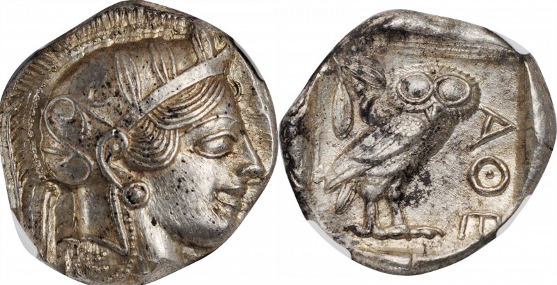 ATTICA. Athens. AR Tetradrachm (17.20 gms), ca. 454-404 B.C. NGC MS, Strike: 5/5...