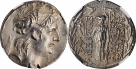 SYRIA. Seleukid Kingdom. Antiochos VII Sidetes, 138-129 B.C. AR Tetradrachm, Antioch on the Orontes Mint. NGC Ch EF.

SC-2061.4a; HGC-9, 1067d. Obve...