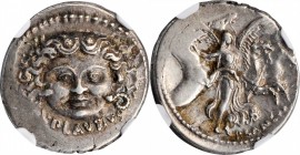 ROMAN REPUBLIC. L. Plautius Plancus. AR Denarius (3.98 gms), Rome Mint, 47 B.C. NGC Ch EF, Strike: 4/5 Surface: 3/5.

Cr-453/1a; CRI-29; Syd-959. Ob...