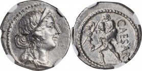 JULIUS CAESAR. AR Denarius (3.87 gms), Military Mint Traveling with Ceasar in North Africa, 48-47 B.C. NGC Ch EF, Strike: 5/5 Surface: 4/5.

Cr-458/...