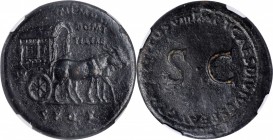 DIVA DOMITILLA SENIOR (WIFE OF VESPASIAN AND MOTHER OF TITUS & DOMITIAN), died ca. A.D. 65. AE Sestertius (24.80 gms), Rome Mint, Struck under Titus, ...