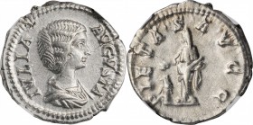 JULIA DOMNA (WIFE OF SEPTIMIUS SEVERUS). AR Denarius, Rome Mint, Struck under Septimius Severus, A.D. 200-207. NGC EF.

RIC-572 (Severus); RSC-150. ...