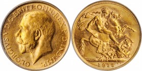 AUSTRALIA. Sovereign, 1915-M. Melbourne Mint. PCGS MS-63.

S-3999; Fr-39; KM-29. A lustrous and choice example, offering a high degree of brilliance...
