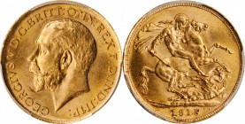 AUSTRALIA. Sovereign, 1915-S. Sydney Mint. PCGS MS-63.

S-4003; Fr-38; KM-29. A choice piece, offering golden-orange toning and an alluring brillian...