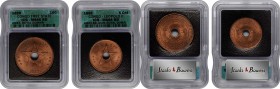 BELGIAN CONGO. Duo of Copper Denominations (2 Pieces), 1889 & 1888. Brussels Mint. Leopold II of Belgium. Both ICG MS-66 Red Certified.

KM-4 & KM-3...