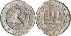 BELGIUM. 10 Centimes, 1898. Leopold II. NGC MS-67+.

KM-42. The single finest certified of the type on the NGC population report. A spectacular repr...