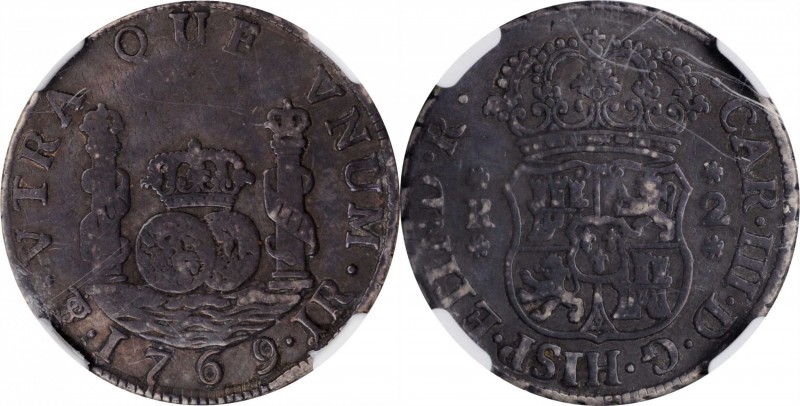 BOLIVIA. 2 Reales, 1769-PTS JR. Potosi Mint. Charles III. NGC F-12.

KM-48; Yo...