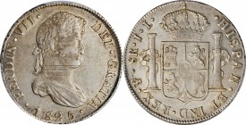 BOLIVIA. 8 Reales, 1825-PTS JL. Potosi Mint. Ferdinand VII. PCGS AU-55 Gold Shield.

KM-84. Wholesome and original, this lightly toned example does ...